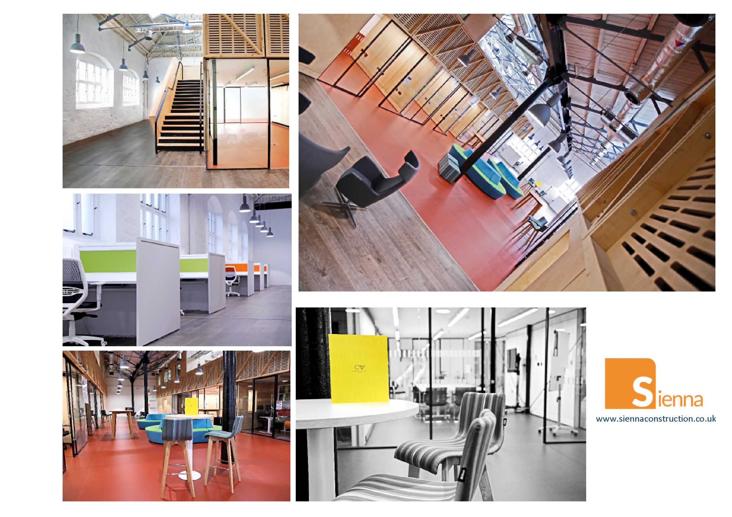 Collage of completion of photos of the new offices space