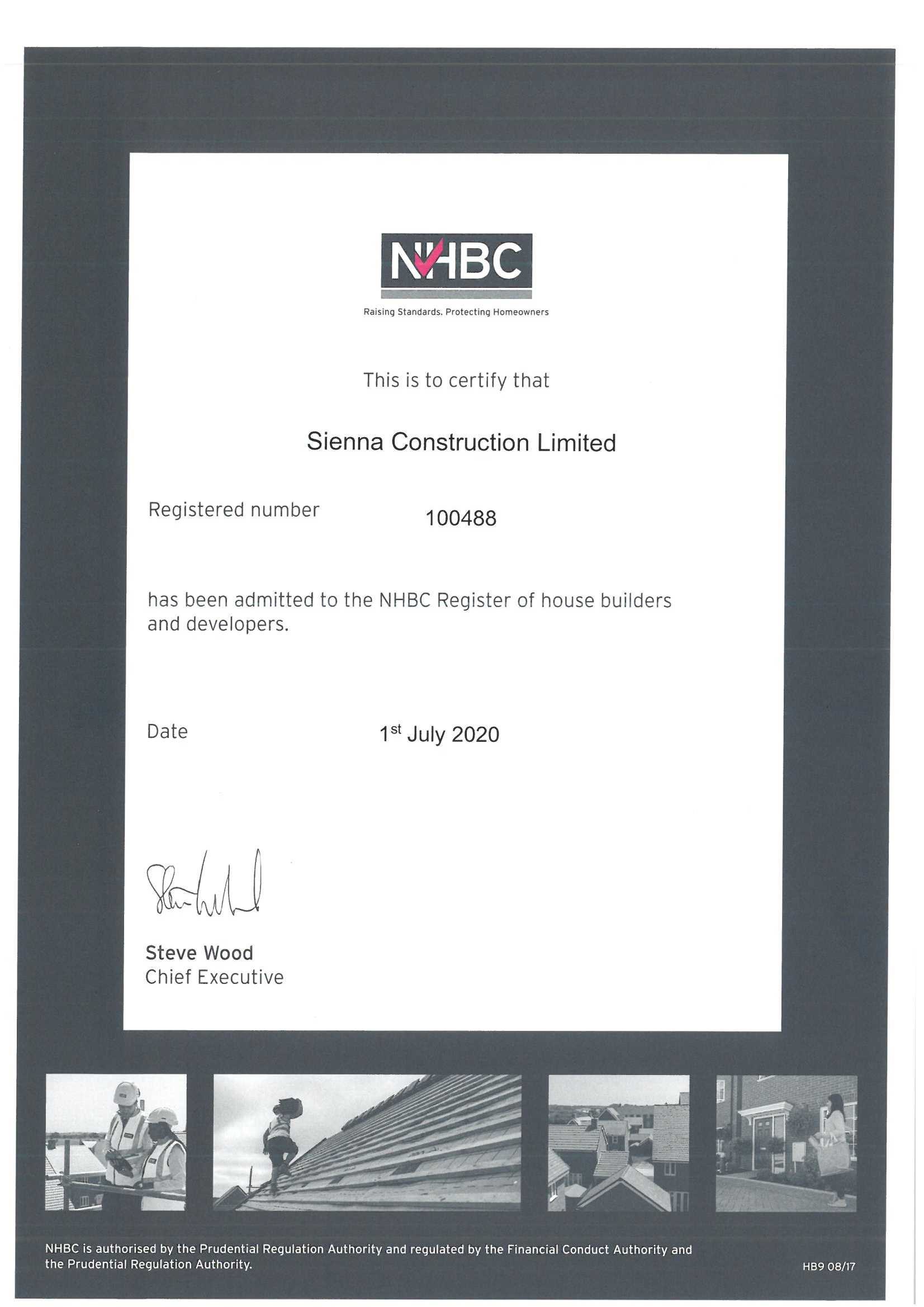 NHBC Certificate