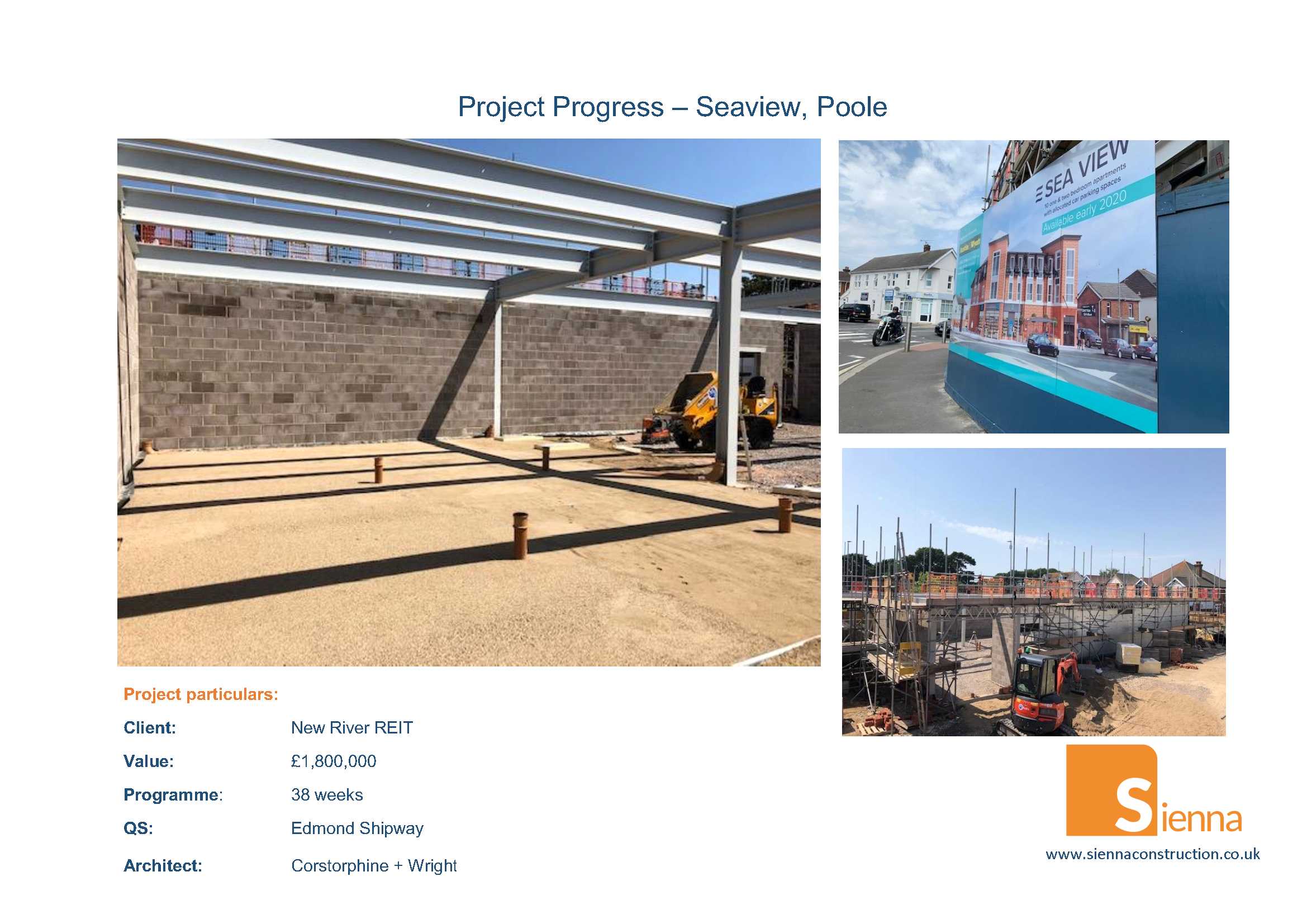 Selection of progress photos showing stellwork