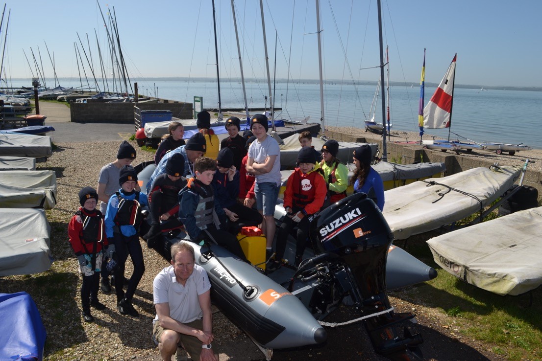 Group Image of Neil Bevington and young sailors