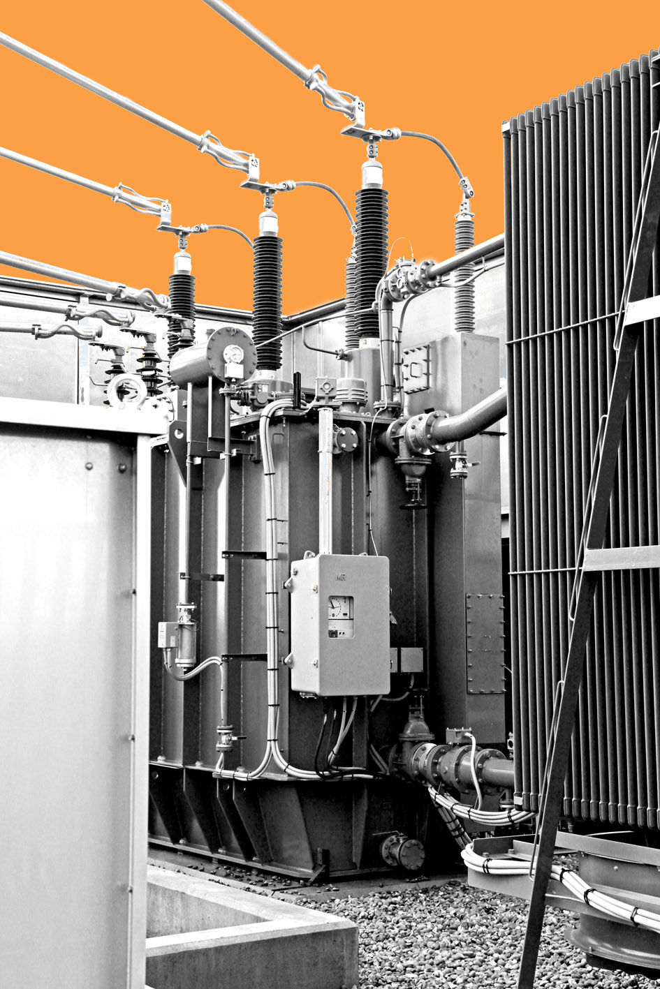 Mono graphic image of substation