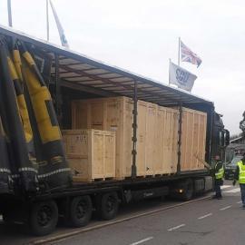 Lorry delivering new x-ray equipment